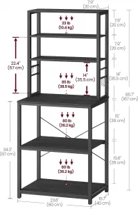 SONGMICS Kuchynský regál Vasagle Vogues 60 cm čierny