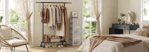 SONGMICS Pojazdný stojan na oblečenie Merino 83-120 cm čierny