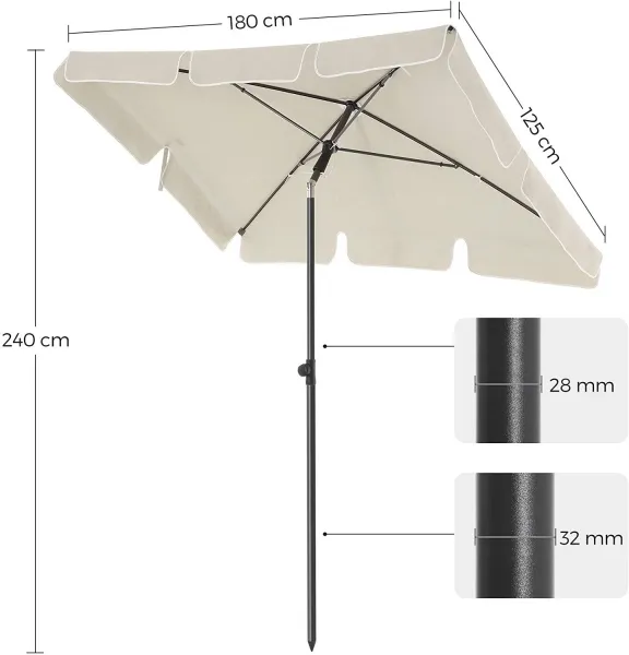 SONGMICS Záhradný slnečník Drone béžový