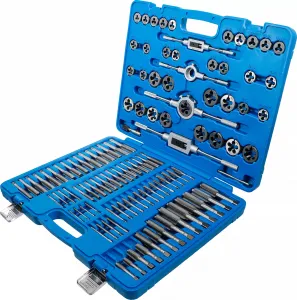 BGS Technics Závitníkovo-očková sada metrická / palcová – jemné závity (110 dielna)