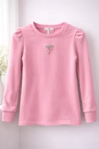 Fashionkids Dievčenské ružové tričko s ozdobnou mašľou Farba: Ružová, Veľkosť: 164