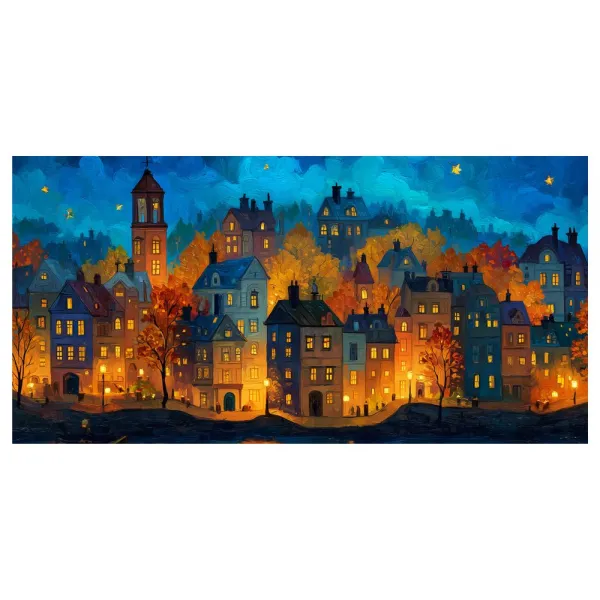 Obraz mesto pod hviezdami