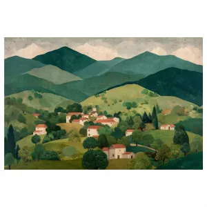 Obraz vidiecka krajina v údolí