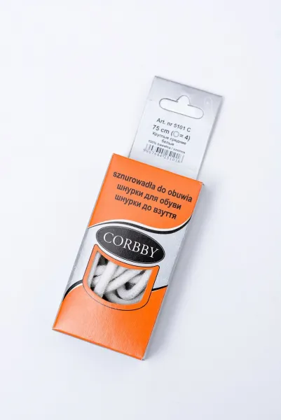 Biele okrúhle šnúrky Corbby