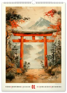 Nástenný kalendár Vintage plagáty – japonské umenie 2026, 33 x 46 cm