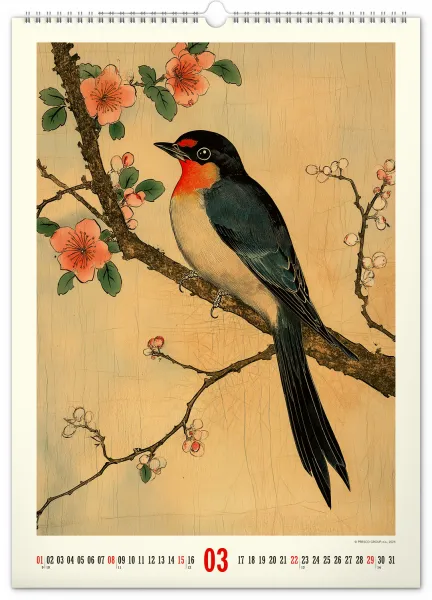 Nástenný kalendár Vintage plagáty – japonské umenie 2026, 33 x 46 cm