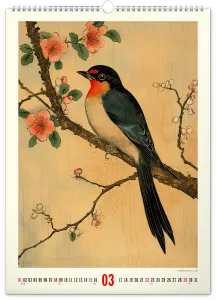 Nástenný kalendár Vintage plagáty – japonské umenie 2026, 33 x 46 cm