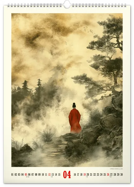Nástenný kalendár Vintage plagáty – japonské umenie 2026, 33 x 46 cm