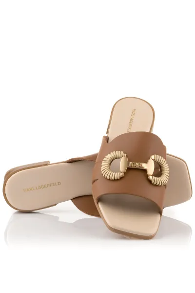 Šľapky Karl Lagerfeld Petalo Brooch Slide Tan Lthr