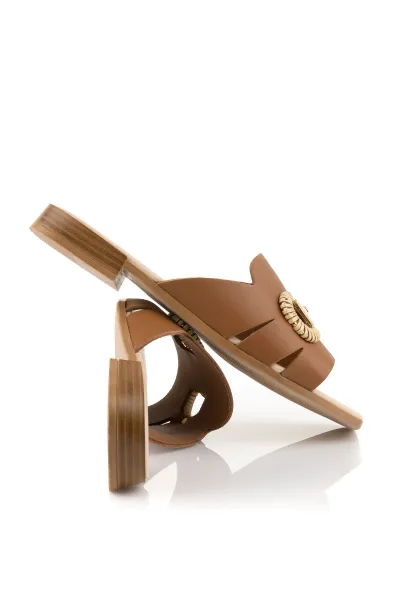 Šľapky Karl Lagerfeld Petalo Brooch Slide Tan Lthr