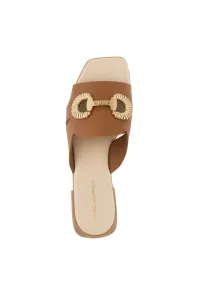 Šľapky Karl Lagerfeld Petalo Brooch Slide Tan Lthr