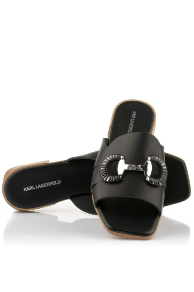 Šľapky Karl Lagerfeld Petalo Brooch Slide Black Lthr