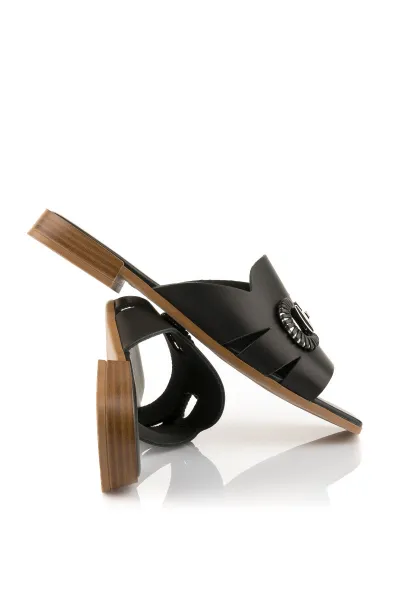 Šľapky Karl Lagerfeld Petalo Brooch Slide Black Lthr