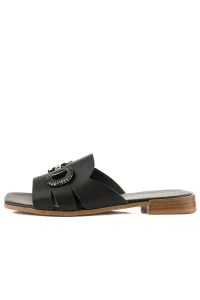Šľapky Karl Lagerfeld Petalo Brooch Slide Black Lthr