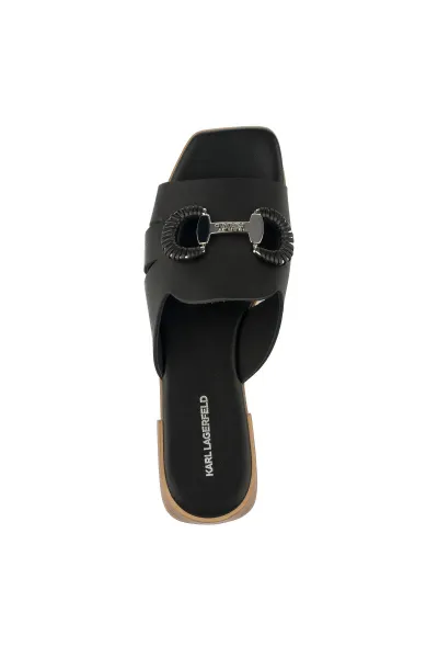 Šľapky Karl Lagerfeld Petalo Brooch Slide Black Lthr