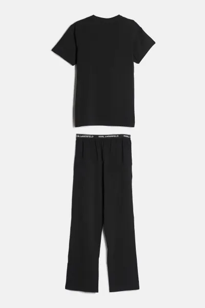 Pyžamo Karl Lagerfeld Logo Jersey Shine Pj Set Black