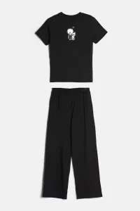 Pyžamo Karl Lagerfeld Ikon Rhinestone Pj Set Black