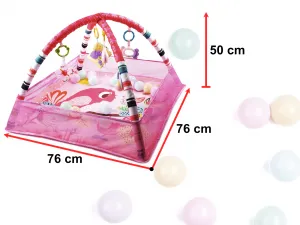 Deka na zem pre deti Activity GYM & FOLDABLE PLAY MAT FC042 ružová