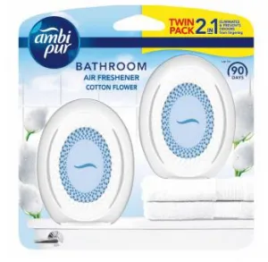 Ambi Pur Bathroom Cotton Fresh,Nepretržitý Osviežovač Vzduchu,Odstránenie A Prevencia Zápachu,2Kusov