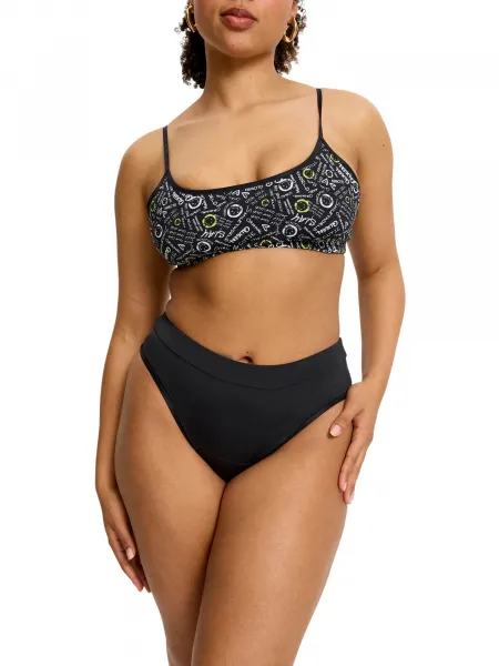 Menštruačné nohavičky Modibodi Smileyworld Hi Waist Brief Super-Overnight Black (MKMSHWBSOB) XL