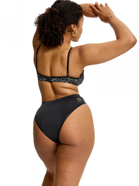 Menštruačné nohavičky Modibodi Smileyworld Hi Waist Brief Super-Overnight Black (MKMSHWBSOB) XL