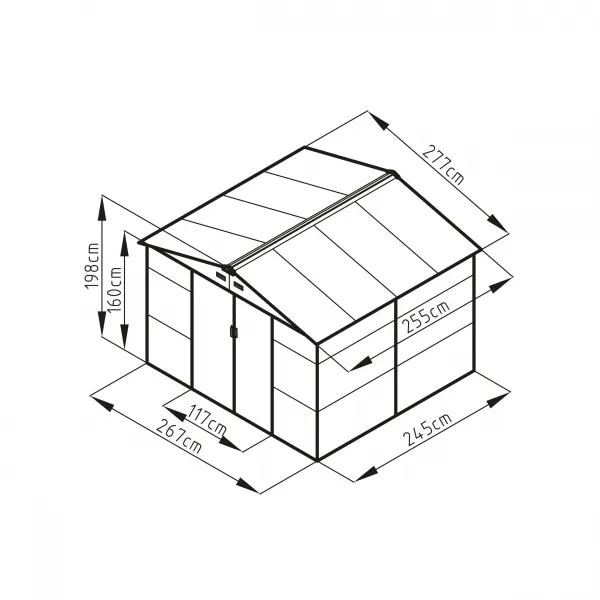 Záhradný domček G21 GAH 706 - 277 x 255 cm, zelený PE63900558
