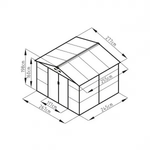 Záhradný domček G21 GAH 706 - 277 x 255 cm, zelený PE63900558