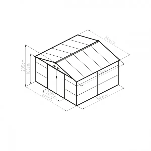 Záhradný domček G21 GAH 1085 - 340 x 319 cm, zelený PE63900578