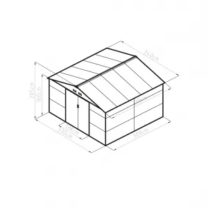 Záhradný domček G21 GAH 1085 - 340 x 319 cm, zelený PE63900578