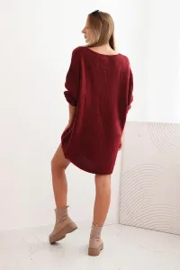 Legínovo Dámske šaty Plus Size z vlny s výstrihom do V tmavo béžové Farba: Tmavobéžová, Veľkosť: UNI