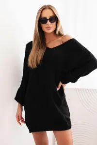 Legínovo Dámske šaty Plus Size z vlny s výstrihom do V tmavo béžové Farba: Tmavobéžová, Veľkosť: UNI