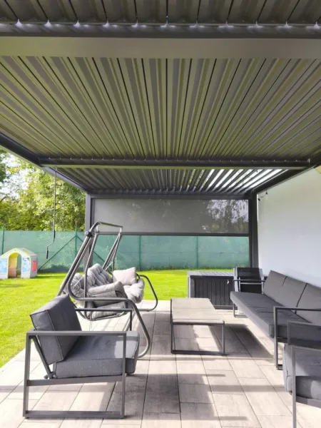 Bioklimatická pergola INTRO DUO 8x4 m k stene Rojaplast