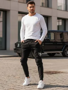 Trendy jogger kapsáčové nohavice pre pánov čierne