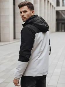 Trendy bunda s kapucňou pre pánov šedá