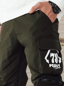 Trendy jogger kapsáčové nohavice pre pánov zelené