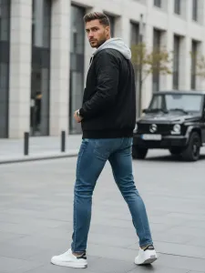 Prechodná bunda pre pánov s kapucňou čierna