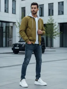 Prechodná bunda pre pánov s kapucňou zelená