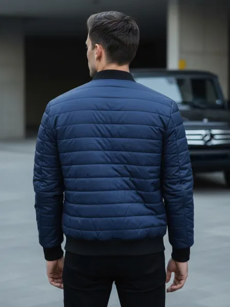 Moderná pánska bomber bunda modrá