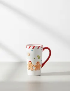 Mondex Keramický hrnček Lissa 15 cm biely/červený