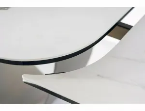 Signal Jídelní rozkládací stůl Infinity 160/240 cm keramika bílý mramor/měděný
