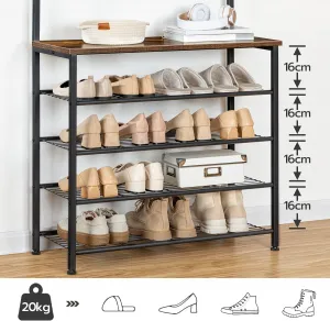 Predsieňový vešiak s botníkom Vasagle Mjora 80 cm čierny/hnedý