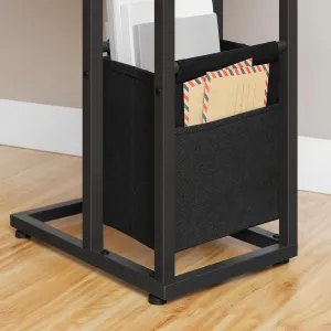 Rozkladací odkladací stolík Vasagle Brino s nabíjacou stanicou čierny/hnedý