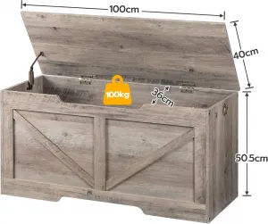 Truhlica s úložným priestorom a lavicou Vasagle Sabil 100 cm sivohnedá