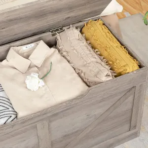 Truhlica s úložným priestorom a lavicou Vasagle Sabil 100 cm sivohnedá